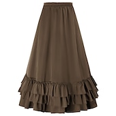 economico Fondi-Retrò Vintage Punk &amp; Gotico Medievale Gonna Ragazza gotica Con Volant Per donna Fantasia Stile Steampunk Mascherata Casual Quotidiano Adulti Gonne