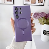Недорогие Чехлы для Samsung-телефон Кейс для Назначение SSamsung Galaxy S24 S23 S22 S21 S20 Plus Ultra Кейс на заднюю панель С Магсейф Магнитный Однотонный ТПУ