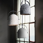 billige Øylys-led pendel lys betong pendel lys sement stein lysekrone moderne midten av århundret moderne art deco belysning minimalistisk armatur hvit pendel