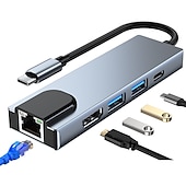 Недорогие USB-концентраторы-док-станция usb type c usb c hub 3.0 адаптер 8 в 1 hdmi устройство чтения карт памяти sd/tf для macbook air ipad периферийные устройства для портативных компьютеров