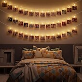 tanie Łańcuchy świetlne baterii-Lampki świetlne LED Oświetlenie Fotograficzne USB LED Bajkowe Lampki Zasilane Baterią Girlanda do Sypialni Domu na Imprezę Ślubną Dekoracja