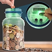 cheap Stationery-Automatic 7 Color LCD Display Piggy Bank Counter Coin Electronic Digital Lcd Counting Coin Money Saving Box Jar