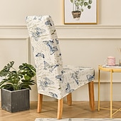 baratos Capa para Cadeira de Jantar-Capas de cadeira de jantar elásticas xl/oversized removível lavável elastano macio capa de cadeira grande com encosto alto para sala de jantar cozinha mesa de hotel banquete