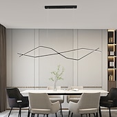 olcso Vonalvezetés-led függőlámpa 100 cm-es sziget lámpák szabályozható vonal dizájn alumínium stílusos minimalista festett felületek étkező konyhai lámpák 110-240v csak távirányítóval szabályozható