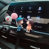 זול תליונים וקישוטים לרכב-כוכב ים קישוט רכב חמוד קריקטורה זוגות פעולה דמות צלמיות בלון קישוט רכב פנים לוח מחוונים אביזרי רכב אביזרי מתנות לבנות