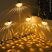 cheap Outdoor Wall Lights-Solar Fence Lights Outdoor Waterproof Garden Lights Solar Wall Lights for Fence Yard Villa Garden Garage Deck Stairs Landscape Decoration