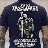 abordables Camiseta gráfica para hombres-Camiseta gráfica cristiana para hombres equipo Jesús no religioso camiseta de caballero salvado por gracia