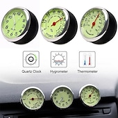 economico Ornamenti e pendenti per auto-1pc orologio luminoso per auto termometro igrometro decorazione per auto orologio luminoso per auto orologio al quarzo multi-funzione decorazione per interni auto