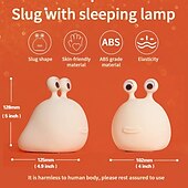 economico Lucine notturne per bambini e neonati-luce notturna lumaca vivaio lampada squishy luce notturna in silicone per l&#039;allattamento lampada da comodino animale carino per neonati bambini adolescenti luce notturna morbida con sensore tattile