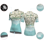 cheap Women's Jerseys-Women's Cycling Jersey Graphic Floral Botanical Short Sleeve Bike Jersey Top with 3 Rear Pockets Mountain Bike MTB Road Bike Cycling Quick Dry Reflective Strips Back Pocket Moisture Wicking Sports