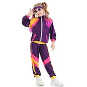 お買い得  1980年代-1980年代 ヒップホップ ストリートスタイル パンツ セット ジャケット ディスコ 仮装 男の子 女の子 カーニバルコスチューム マスカレード パーティー マスカレード カジュアル／普段着 子供用 上着 パンツ