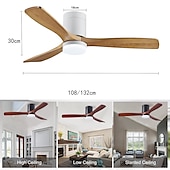 voordelige Plafondventilatorverlichting-plafondventilator met app voor lichtcirkelontwerp&amp;amp; afstandsbediening kristal 108cm dimbaar 6 windsnelheden moderne plafondventilator voor slaapkamer, woonkamer, kleine kamer 110-240v
