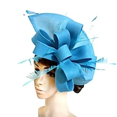 levne Fascinátory-Fascinátory Látka Kentucky Derby Dostih Elegantní retro S Peří Mašle Přílba Pokrývky Hlavy