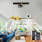 abordables Ventilateurs de plafond lumineux-ventilateur de plafond avec application de conception de doublure de lampe de coucher de soleil rotative à 360 °&amp;amp; télécommande 100cm 5 lumières dimmable 6 vitesses de vent ventilateur de plafond