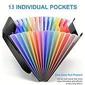 abordables Fournitures de bureau-1pc classeur extensible 13/25 poches accordéon organisateur de fichiers portable extensible en plastique boîte de classement accordéon facture/papier/document/reçus organisateur dossiers (a4/format