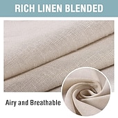 cheap Waterproof Curtains-Outdoor Linen Sheer Curtains for Patio Waterproof Indoor/Outdoor Divider Privacy Added Light Filtering Porch Decor with Detachable Self-Stick Tab Top for Gazebo/Cabana, Natural, 2 Panels