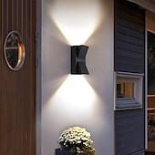 cheap Outdoor Wall Lights-Led Outdoors Wall Lamp 5W 10W Up/Down Lighting Indoor Double-Head Curved Waterproof IP65 Wall Lamp Modern Bedroom Lamp Warm White Light AC85-265V