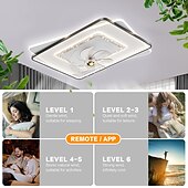 preiswerte Deckenventilator-Leuchten-Deckenventilator mit Licht dimmbar 105/50cm 6 Windgeschwindigkeiten moderner Deckenventilator für Schlafzimmer, Wohnzimmer ca&amp;amp; Fernbedienung 110-240V