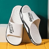 abordables Sandales décontractées-sandales à enfiler sportives pour hommes | pantoufles confortables et légères à enfiler pour une tenue décontractée, au bord de la piscine ou à la plage – conception respirante à bout ouvert avec imprimé lettre tendance