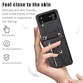 Недорогие Чехлы для Samsung-телефон Кейс для Назначение SSamsung Galaxy Z-флип 6 Z Flip 5 Z Flip 4 Z Flip 3 Сумочка Кошелек Кошелек для карт Флип Молния со съемным ремешком через плечо Однотонный ПК Кожа PU