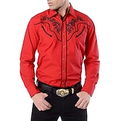 preiswerte Wilder Westen-Retro Vintage Bluse / Hemd Westlicher Cowboy Herren Karneval Maskerade Party Alltagstauglich Erwachsene Oberteil Ganzjahres