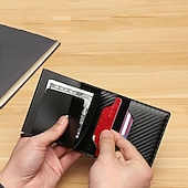billiga Plånböcker-rfid-blockerande kolfiberplånbok för män med korthållare och airtag-ring – elegant, säker och snygg för dagligt bruk och resor