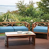 abordables Funda para Cojines de Patio-2 fundas de cojín para patio, 100 % impermeables, para sofá de exterior, de mimbre, funda de asiento de sofá impermeable, funda de silla de mimbre Oxford, protector de muebles