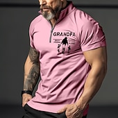 billiga Rolig textpolo för män-Herrarnas kortärmade kvart zip T-shirt Morfar barnbarns bästa vän  barnbarns bästa partner i brott familjegåva grafisk