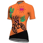 billiga Tröjor för kvinnor-Dam Cykeltröja Kortärmad Cykel Tröja Överdelar med 3 bakfickor Bergscykling Vägcykling Andningsfunktion Snabb tork Fuktabsorberande Reflexremsa Violett Gul Rosa Grafisk sporter Kläder