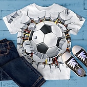 preiswerte Jungen 3D Sport &amp; Spiel-Jungen 3D Graphic Fußball T-Shirt Kurzarm 3D-Druck Sommer Frühling Aktiv Sport Modisch Polyester kinderkleidung 3-12 Jahre Outdoor Casual Täglich Regular Fit