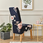 baratos Capa para Cadeira de Jantar-Capas de cadeira de jantar elásticas xl/oversized removível lavável elastano macio capa de cadeira grande com encosto alto para sala de jantar cozinha mesa de hotel banquete