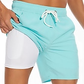 abordables short de bain homme-Homme Maillots de Bain short de bain Short de bain Plein Confort Respirable Extérieur du quotidien Sortie Mode Décontractées Azur Noir