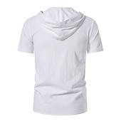 economico Cime-t-shirt vichinga medievale in cotone a maniche corte con cappuccio camicie da uomo in stile retrò con lacci hippie abbinati al costume larp