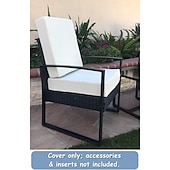 abordables Funda para Cojines de Patio-2 fundas de cojín para patio, 100 % impermeables, para sofá de exterior, de mimbre, funda de asiento de sofá impermeable, funda de silla de mimbre Oxford, protector de muebles