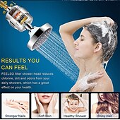 cheap Rain Shower-4/6 inch Rainfall Shower Head Set, 5 Mode Sprayer Showerhead with Water Filter, 360-degree Rotation High Pressure Overhead Shower Head Arm Chrome Black Silver