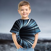 cheap Boy&#039;s 3D Vision &amp; Geometry-Boys 3D Graphic Color Block Optical Illusion T shirt Tee Short Sleeve 3D Print Summer Active Sports Streetwear Kids 3-12 Years