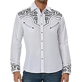 preiswerte Wilder Westen-Retro Vintage Bluse / Hemd Westlicher Cowboy Herren Karneval Maskerade Party Alltagstauglich Erwachsene Oberteil Ganzjahres