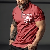 billiga Rolig textpolo för män-Herrarnas kortärmade kvart zip T-shirt Morfar barnbarns bästa vän  barnbarns bästa partner i brott familjegåva grafisk