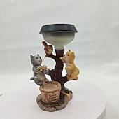 お買い得  ランドスケープライト-ソーラーガーデンリビット装飾装飾品屋外ソーラーライト芝生の装飾かわいい動物ステークパティオヤード像防水猫愛好家のためのギフト