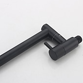 abordables Grifería de cocina-grifo de cocina de llenado de ollas solo agua fría acero inoxidable, fregadero plegable negro cepillado montaje en pared grifo de cocina de olla de llenado plegable