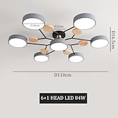Χαμηλού Κόστους Φώτα Οροφής με Dimmer-led φωτιστικό οροφής ρυθμιζόμενο μοναδικό σχέδιο σπούτνικ ξύλο 4/5/6/7 κεφαλές 35&quot;/43&quot; led πολυέλαιος κατάλληλος για τραπεζαρία σαλόνι και κουζίνα 110-240v