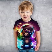 cheap Boy&#039;s 3D Animals-Boys 3D Cartoon Dinosaur T shirt Tee Short Sleeve 3D Print Summer Spring Active Sports Fashion Kids 3-12 Years Outdoor Casual Daily Regular Fit