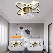 cheap Ceiling Fan Lights-Ceiling Fan with Light Dimmable Circle Design Crystal 57cm 6 Wind Speeds Modern Ceiling Fan for Bedroom, Living Room App &amp; Remote Control 110-240V