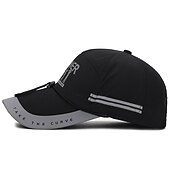 preiswerte Baseballkappe für Herren-Herren Cap Basecap Kappe Schwarz Rote Polyester reflektierende Streifen Reise Strand Design Outdoor Urlaub Glatt Einstellbar Windundurchlässig