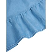 billiga Denimklänningar-Dam Denimklänningar Vardagsklänning Denimskjorta klänning Midiklänning Denim Ledigt Utomhus Dagligen Semester Tröjkrage Knapp Halvlång ärm Sommar Vår 2023 Lös passning Ljusblå Ren färg S M L XL XXL