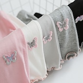 cheap Bottoms-Kids Girls&#039; Leggings Butterfly Active Outdoor 7-13 Years Summer Silver Black White