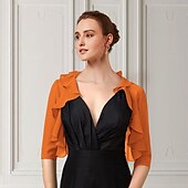 economico impacchi per gli invitati al matrimonio-Coprispalle a maniche 3/4 in chiffon per matrimoni  feste  serate avvolgente per donne con volant a cascata  ospiti di matrimoni per impressionare