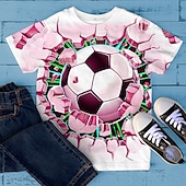 preiswerte Jungen 3D Sport &amp; Spiel-Jungen 3D Graphic Fußball T-Shirt Kurzarm 3D-Druck Sommer Frühling Aktiv Sport Modisch Polyester kinderkleidung 3-12 Jahre Outdoor Casual Täglich Regular Fit