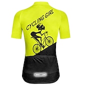 ieftine Tricouri pentru femei-Pentru femei Jersey de ciclism Grafic Literă &amp; Număr Amuzant Manșon scurt Bicicletă Jerseu Topuri cu 3 buzunare spate Ciclism montan Ciclism stradal Uscare rapidă Dungi reflectorizante Înapoi de
