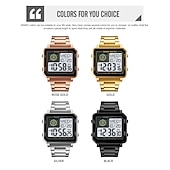 economico Orologi digitali-Orologio digitale SKMEI per uomini 3ATM impermeabile orologio di lusso da uomo per affari cronometro con retroilluminazione orologio quadrato sportivo in acciaio inossidabile per uomini